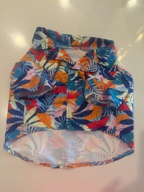 Tropical Leaf Print Dog Shirt in Multicolor